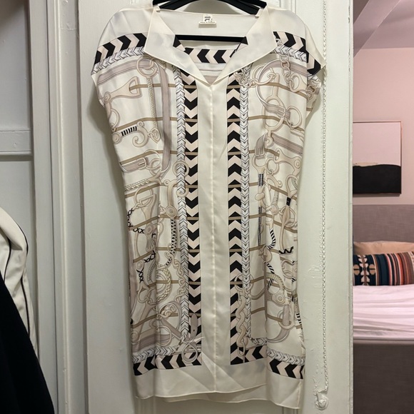 NWT Hermès 100% Silk Darted Panoplie Equestre Tunic Dress - Picture 1 of 14